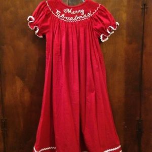 NWT Stunning Hand-Smocked "Merry Christmas" dress!